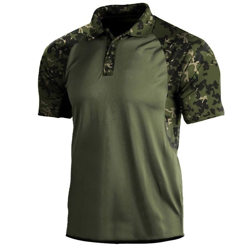 CAMO PRINTED RAGLAN POLO SHIRT