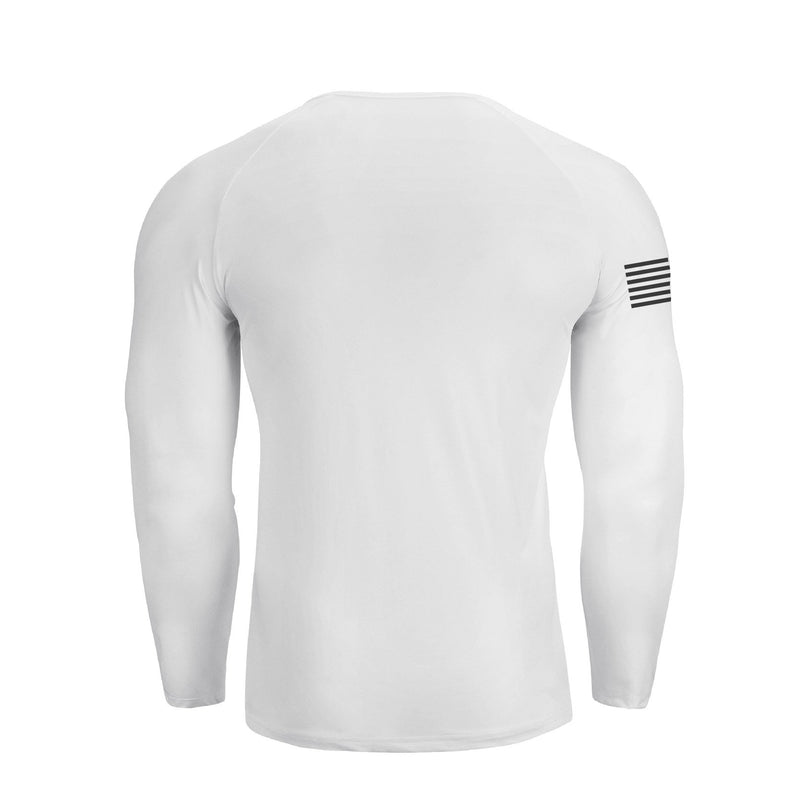 USA FLAG 1/4 BUTTON V-NECK LONG SLEEVE HENLEY SHIRT