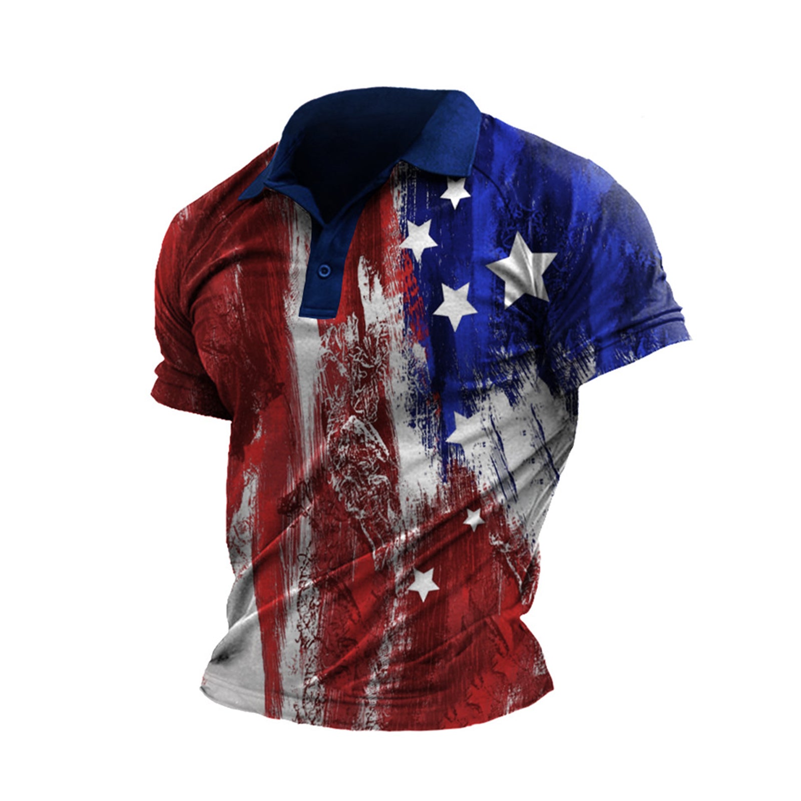 Hyfol Usa Falg Printed Polo Shirt Men